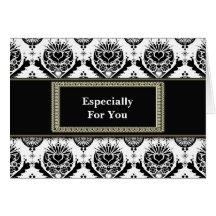 Monograma de oro barroco con clase negro y blanco tarjeton