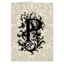 Monograma del Barroco de P Tarjetas