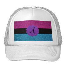Monograma del brillo gorras