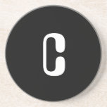 Monograma del control de "C", del rojo y del blanc Posavasos Diseño