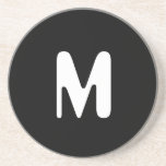 Monograma del control de "M", del rojo y del blanc Posavasos Personalizados