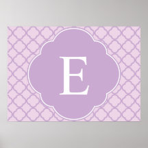 Monograma del personalizado de Quatrefoil de la la Posters