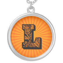 Monograma del resplandor solar de Paisley - L Pendientes Personalizados