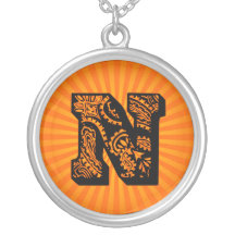 Monograma del resplandor solar de Paisley - N Grimpola Personalizada