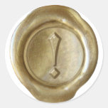 ¡Monograma del sello de la cera - oro - viejo ingl Pegatinas