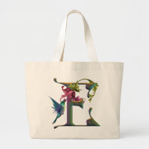 Monograma E del colibrí Bolsa De Mano