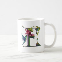 Monograma E del colibrí Taza