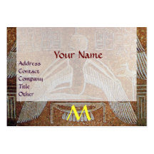 MONOGRAMA EGIPCIO de ISIS, amarillo blanco marrón  Tarjetas De Visita