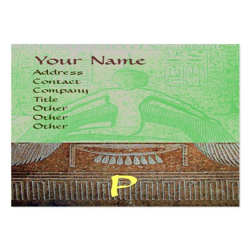 MONOGRAMA EGIPCIO de ISIS, amarillo verde blanco m Plantillas De Tarjeta De Negocio