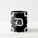 Monograma elegante blanco y negro gótico taza