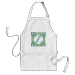 monograma floral de lujo Z Delantales