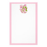 Monograma floral de Nouveau del arte de "A" Papelería Personalizada