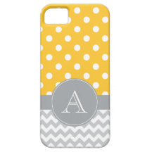 Monograma gris del personalizado de Chevron y de l iPhone 5 Case-Mate Cárcasa