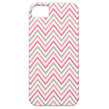 Monograma gris rosado del zigzag de Chevron iPhone 5 Case-Mate Cobertura