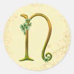 Monograma irlandés N del oro Etiqueta