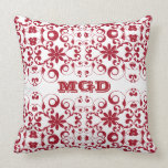 Monograma lamentable del vintage y elegante floral almohadas