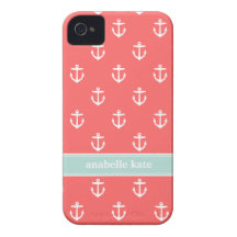 Monograma lindo del personalizado de las anclas de iPhone 4 protector