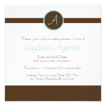 Monograma marrón invitación personalizada