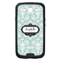 Monograma moderno retro del remolino de la voluta  galaxy SIII protector