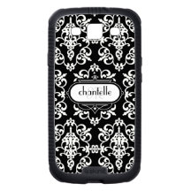 Monograma moderno retro del remolino de la voluta  samsung galaxy s3 protector