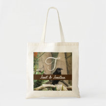 Monograma negro del cuervo bolsa