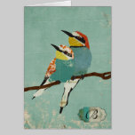 Monograma Notecard de dos pequeño pájaros tarjetas