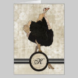 Monograma Notecard de la avestruz tarjetas