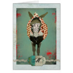 Monograma Notecard del rosa rojo de Moses Tarjeton