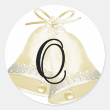 Monograma O de Belces de boda Etiquetas Redondas