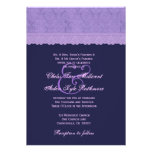 Monograma púrpura del boda del cordón TT027 invitaciones