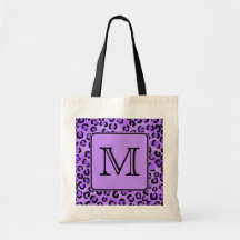 Monograma púrpura del personalizado del estampado  bolsa