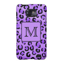 Monograma púrpura del personalizado del estampado  samsung galaxy s2 fundas