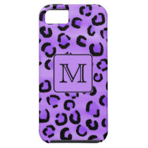 Monograma púrpura del personalizado del estampado  iPhone 5 Case-Mate carcasa