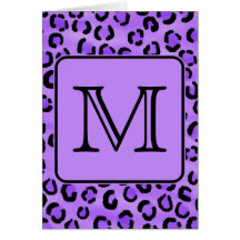 Monograma púrpura del personalizado del estampado  tarjetón