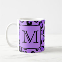 Monograma púrpura del personalizado del estampado  taza