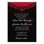 Monograma rojo y negro del vintage que casa H302 invitaciones