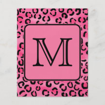 Monograma rosado brillante del personalizado del e tarjeta publicitaria