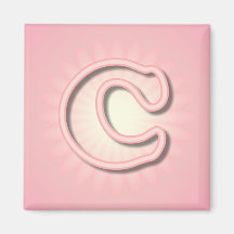 Monograma rosado C Iman De Nevera