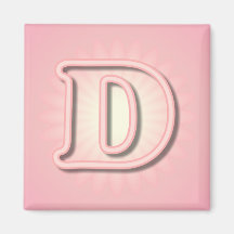 Monograma rosado D Iman De Frigorífico