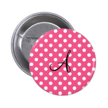 Monograma rosado de los lunares pin