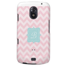 Monograma rosado del zigzag samsung galaxy nexus carcasa