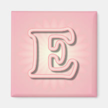 Monograma rosado E Iman De Nevera