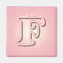 Monograma rosado F Imán