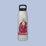 Monograma rosado G de la jirafa del niño botellas de agua