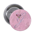 Monograma rosado G de los rosas Pins