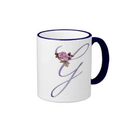 Monograma rosado G de los rosas Taza