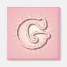 Monograma rosado G Imanes