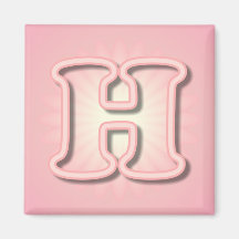 Monograma rosado H Iman De Nevera