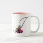 Monograma rosado I de los rosas Tazas De Café