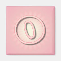 Monograma rosado O Imán Para Frigorifico